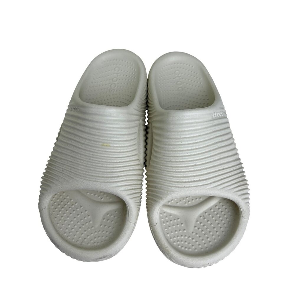 Off White Beige Crocs Mellow Tide Slide Comfort Sandals 9